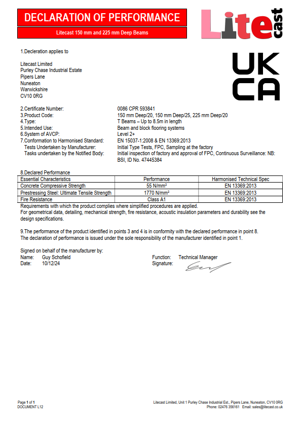 150mm, 150mm Wide and 225mm Beam DOP