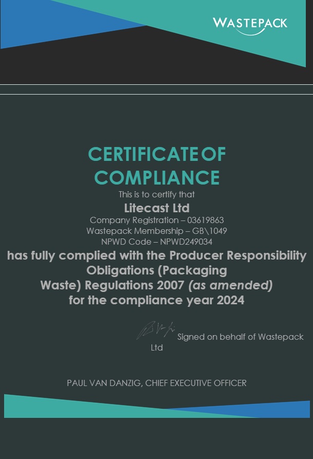 Wastepack Certificate of Compliance